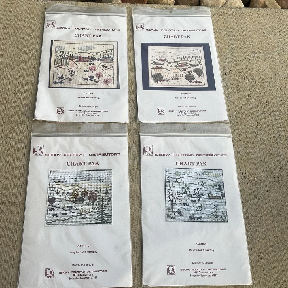 Smokey Mountain Distributors Chart Pak Cross Stitch Charts 4 Seasons Instruct